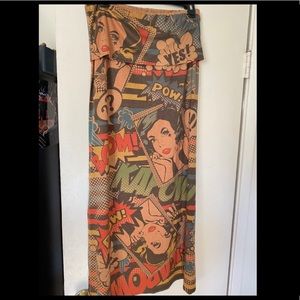 Comic print maxi skirt